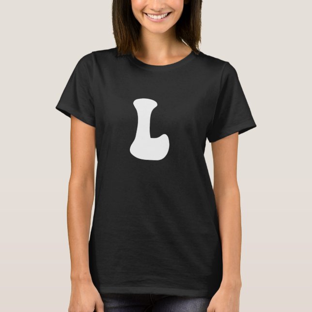 Letter L Capital Alphabet Team Groups Costume Matc T-Shirt (Front)