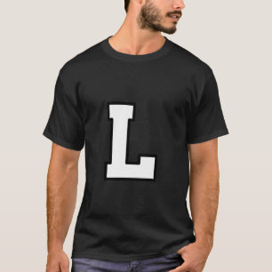Letter L Capital Alphabet Varsity Monogram Initial T-Shirt