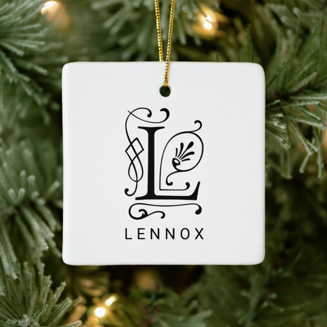Letter L Elegant Monogram Christmas Ornament (Tree)
