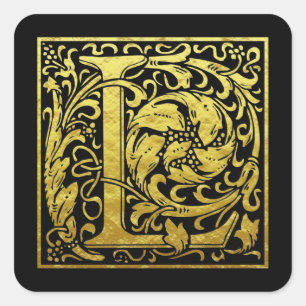 Letter L First Letter Faux Gold Sticker