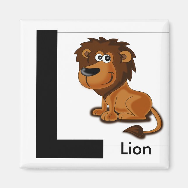 "Letter L" for Lion Children's Magnet (Front)