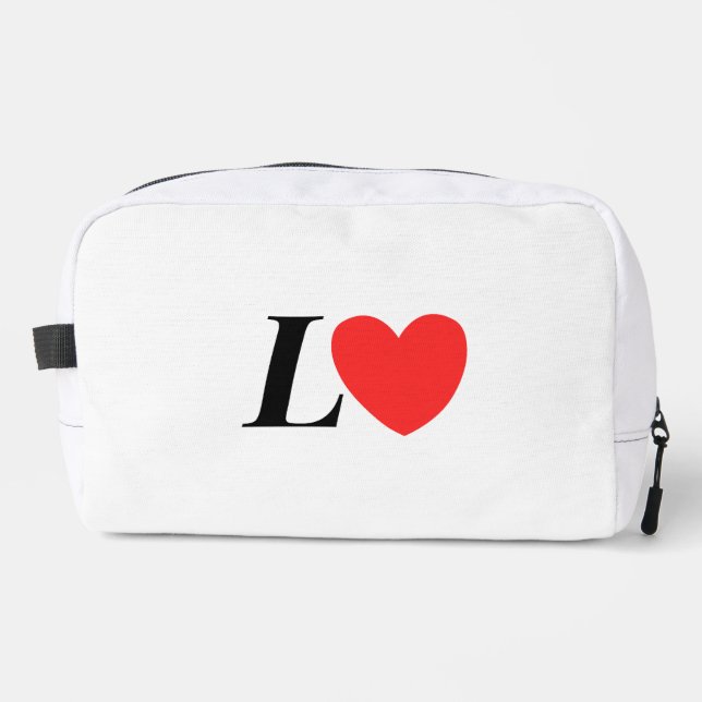 Letter L Heart - Valentine Initial Love Design Dopp Kit (Front)