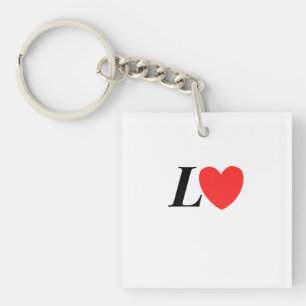 Letter L Heart - Valentine Initial Love Design Key Ring