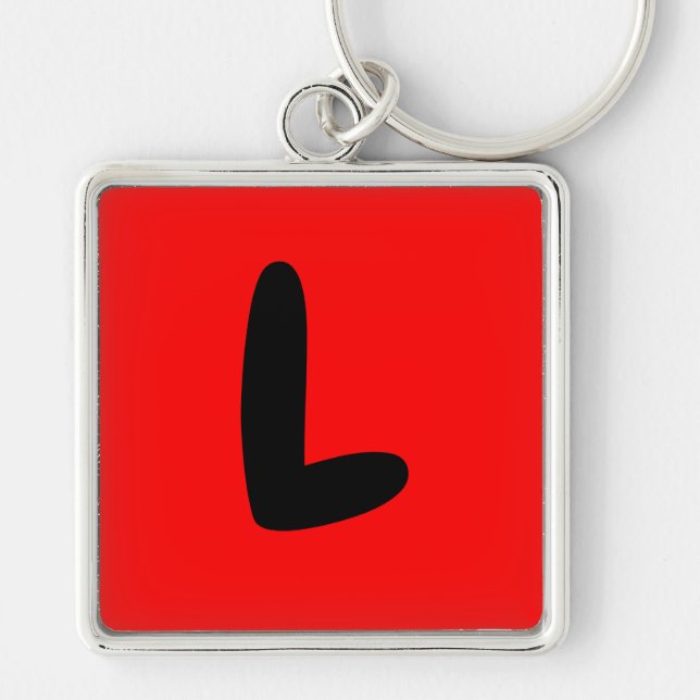 letter L, initial , abecedario popular key chain (Front)