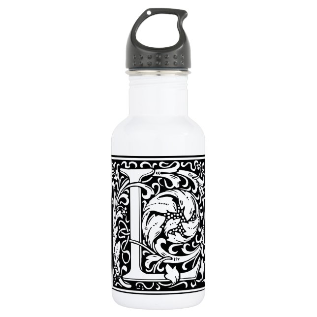 Letter L Mediaeval Monogram Art Nouveau 532 Ml Water Bottle (Front)