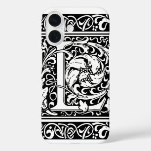 Letter L Mediaeval Monogram Art Nouveau iPhone 16 Case