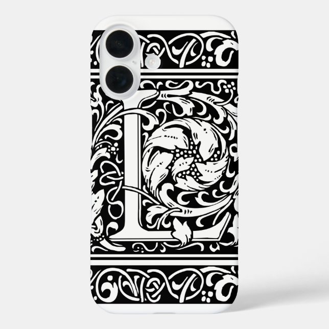 Letter L Mediaeval Monogram Art Nouveau Case-Mate iPhone Case (Back)