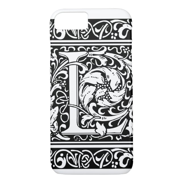 Letter L Mediaeval Monogram Art Nouveau Case-Mate iPhone Case (Back)