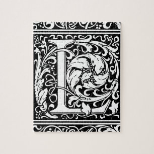 Letter L Mediaeval Monogram Art Nouveau Jigsaw Puzzle