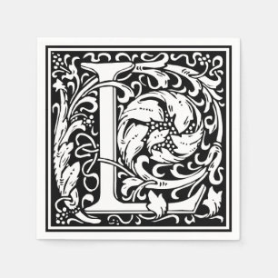 Letter L Mediaeval Monogram Art Nouveau Napkin