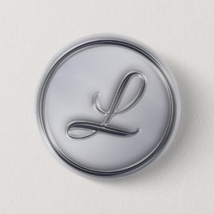 "Letter L" Monogram 6 Cm Round Badge