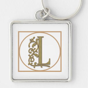 LETTER L MONOGRAM Beautiful Wedding New Home Gift Key Ring