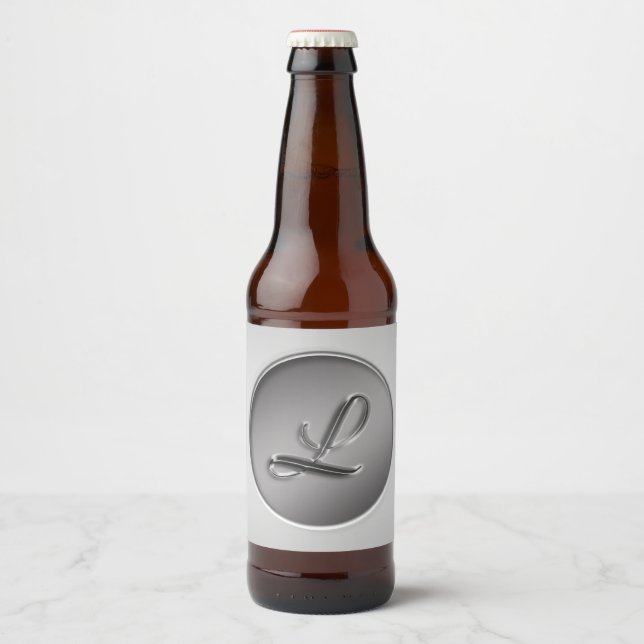 "Letter L" Monogram Beer Bottle Label (Front)
