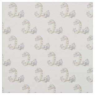 Letter L monogram decorative text custom fabric