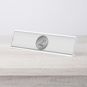 "Letter L" Monogram Desk Name Plate
