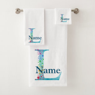 Letter L Monogram Initial Bath Gift Set