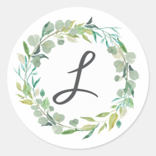Letter L Monogram Initial Sticker Envelope Seal