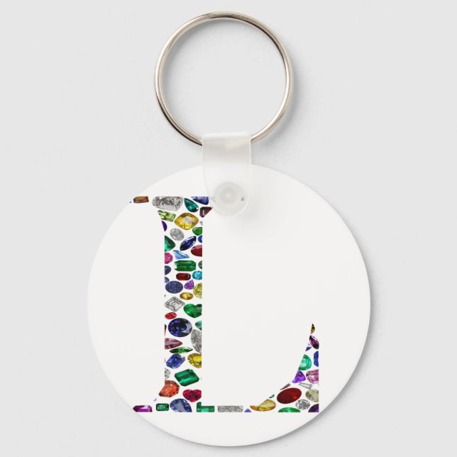 Letter L Monogram Key Ring (Front)