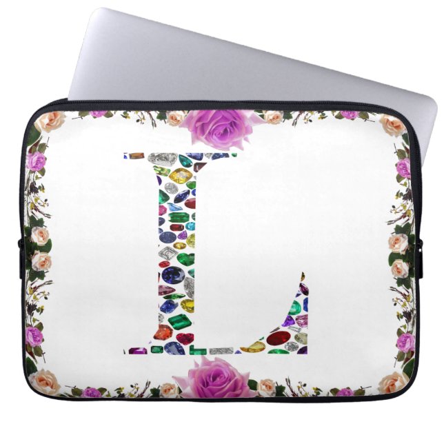 Letter L Monogram Laptop Sleeve (Front)