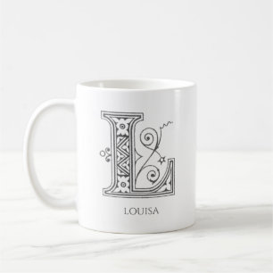 Letter L Monogram Modern Name Coffee Mug
