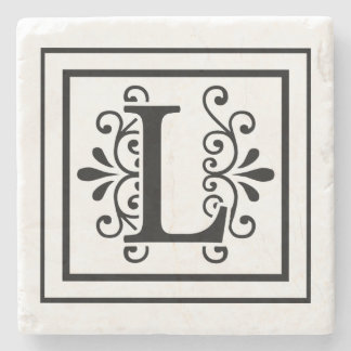 Letter L Monogram Stone Coasters