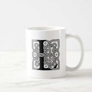 Letter L Monogram Vintage Celtic Knot Print Coffee Mug