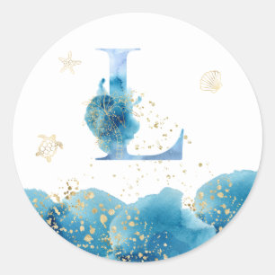 *~*  LETTER  L - Sea Ocean Beach Envelope  Sticker