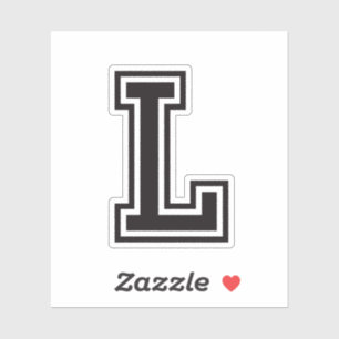 Letter L sporty college font alphabet