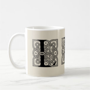 Letter L Vintage Celtic Knot Monogram Coffee Mug