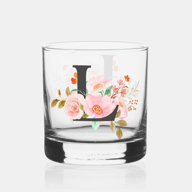 Letter L Whiskey Glass (Front)