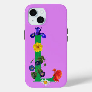Letter L 'Wildflowers' iPhone 15 Case