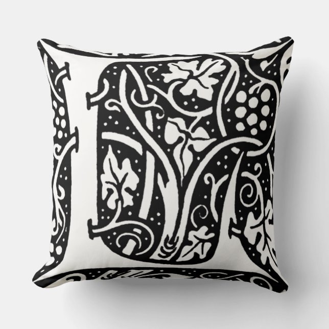 Letter 'L' William Morris Design Cushion (Front)