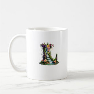 Letter L with Lilies and Waterfalls – Fantasy Flor Coffee Mug
