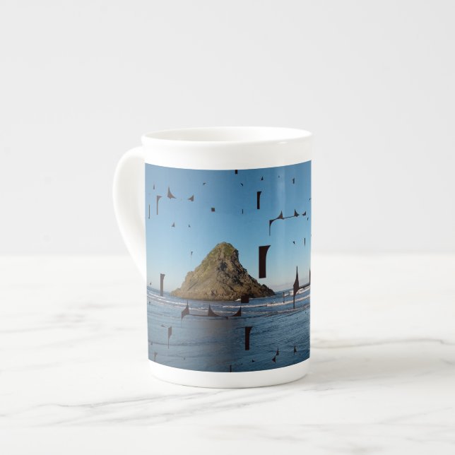 Letter Love Typography Seascape Beach Bone China M Mug (Front Left)