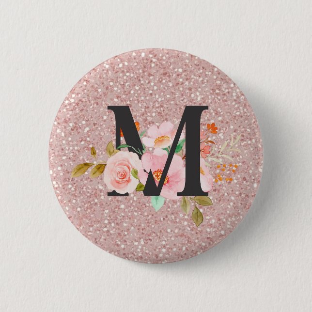 Letter M 6 Cm Round Badge (Front)