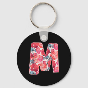 Letter M Alphabet First Name Consonant Flower Gard Key Ring