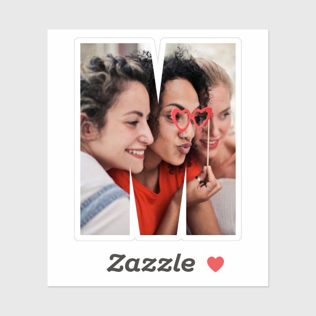 Letter M Alphabet & Photo Custom-Cut Vinyl Sticker (Creator Uploaded)