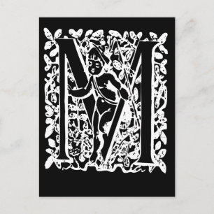 Letter M Black and White Monogram Cards