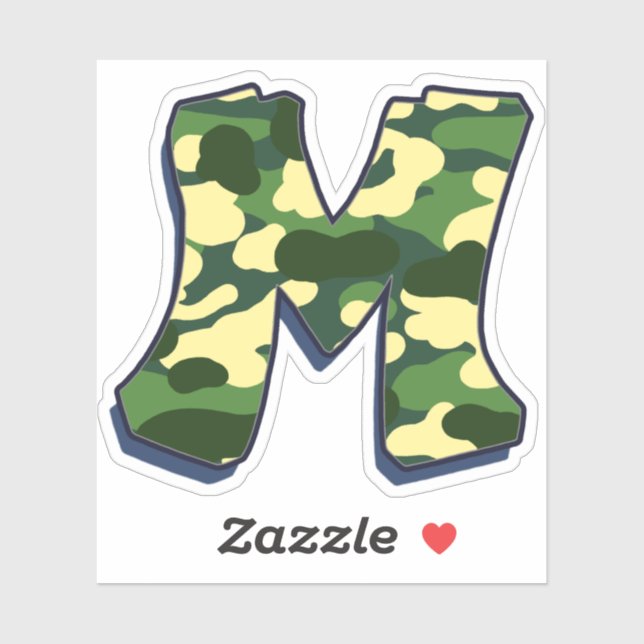 Letter M - Camo Green (Sheet)