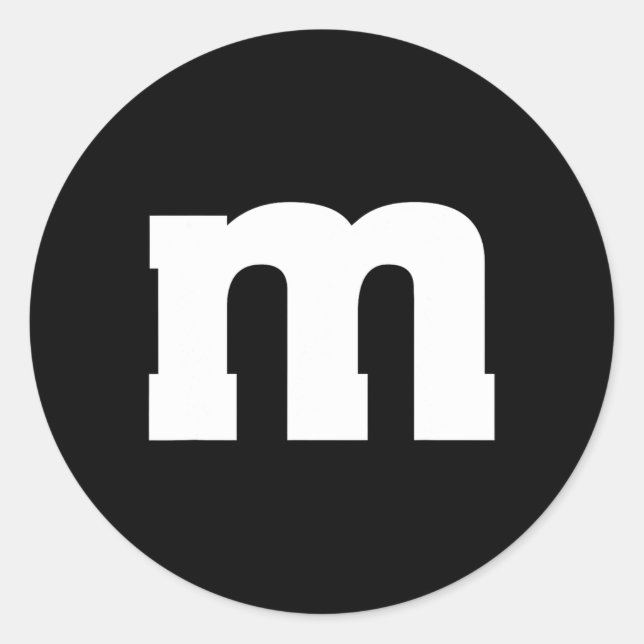 Letter M Capital Alphabet  Classic Round Sticker (Front)