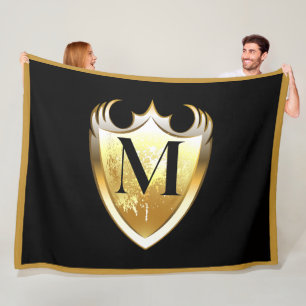 Letter M Capital Alphabet Fleece Blanket