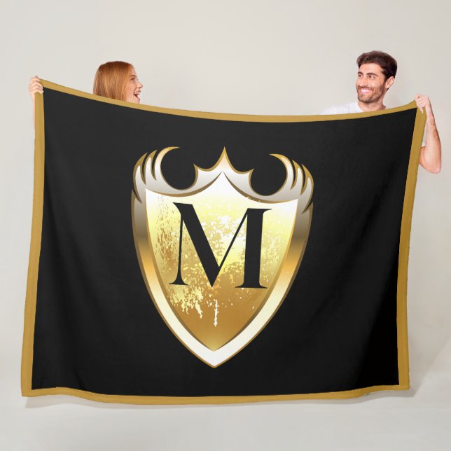 Letter M Capital Alphabet Fleece Blanket (In Situ)