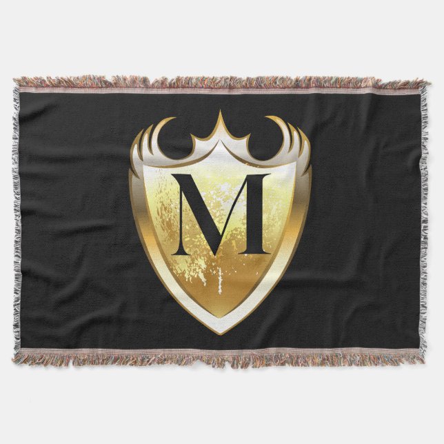 Letter M Capital Alphabet Throw Blanket (Front)