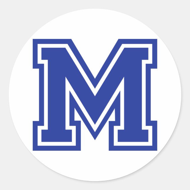 Letter M Classic Round Sticker (Front)