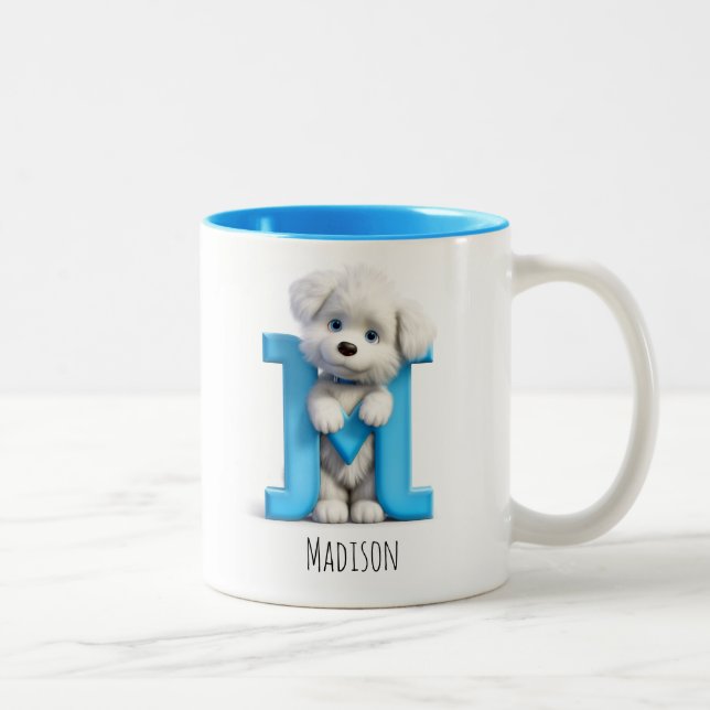 Letter M Dog Alphabet Monogram Coffee Mug (Right)