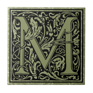 Letter M First Letter Monogram Ceramic Tile