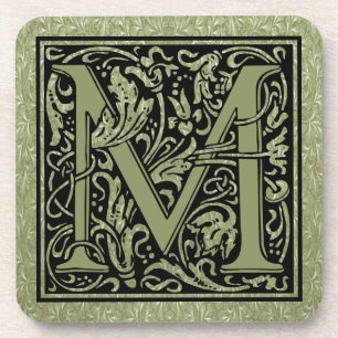 Letter M First Letter Monogram Coaster