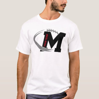 Letter M Football Logo Custom Football Team Design T-Shirt