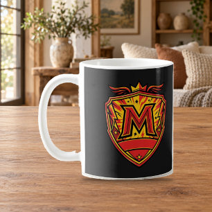 Letter M Hero Crest Shield Monogram Mug