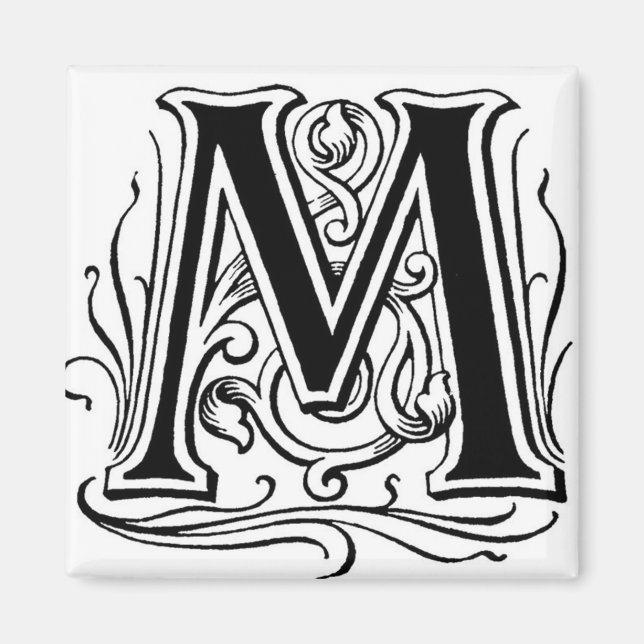 Letter ‘M’ in Black  - Magnet (Front)